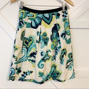 Tory Burch Silk Paisley Printed Pleated Skirt Sz 6
